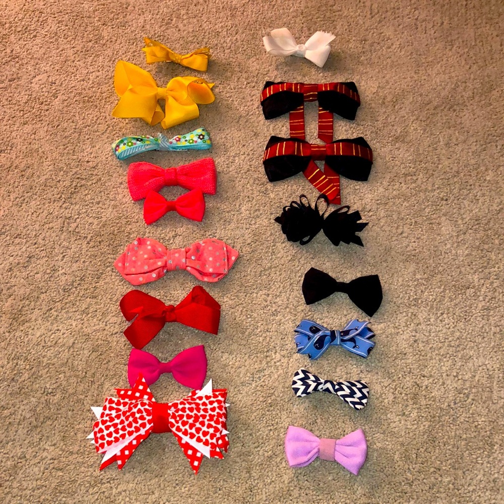 Handmade DIY Girls Hair Bow Clip Barrettes Lot‎ (17)